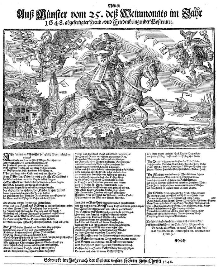 Flugblatt zum Friedensschluss 1648