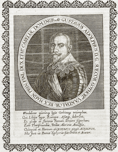 Knig Gustav II Adolf von Schweden aus: Theatrum Europaeum, Band II, 3. Aufl., Frankfurt am Main: M. Merian, 1646. - Exemplar der Universittsbibliothek Augsburg, Sign. 02/IV.13.2.26-2